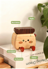 Handcrafted Toaster-Shaped Wooden Coaster Set