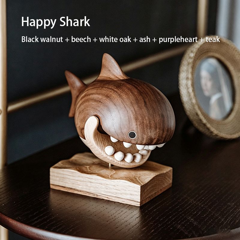 Handcrafted Happy Shark Baby Tooth Box & Decor