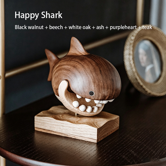 Handcrafted Happy Shark Baby Tooth Box & Decor