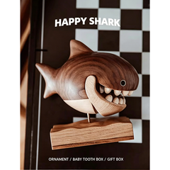 Handcrafted Happy Shark Baby Tooth Box & Decor