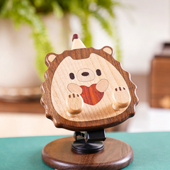 Collection of Cute Animal-Shaped Wooden Phone Stands