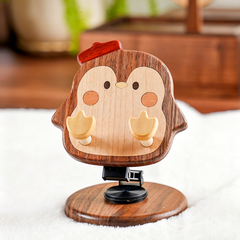 Collection of Cute Animal-Shaped Wooden Phone Stands