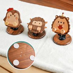 Collection of Cute Animal-Shaped Wooden Phone Stands
