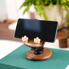 Collection of Cute Animal-Shaped Wooden Phone Stands