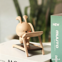 Handcrafted Sporty Running Rabbit Solid Wood Ornament
