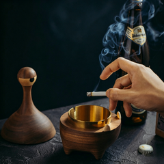 One-Eyed Monster Solid Wood Ashtray with Lid