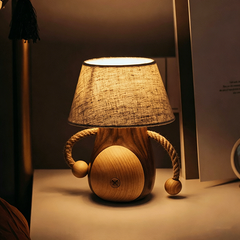 Cute Solid Wood Bedside Lamp