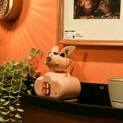 Handcrafted Wooden "Flying Pig" Dynamic Night Light