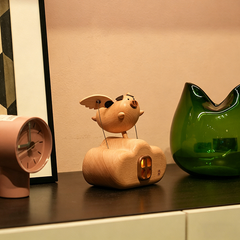 Handcrafted Wooden "Flying Pig" Dynamic Night Light