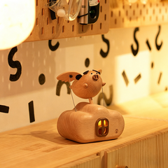 Handcrafted Wooden "Flying Pig" Dynamic Night Light
