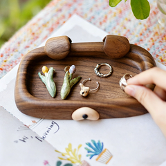Shar-Pei Shaped Solid Wood Storage Tray