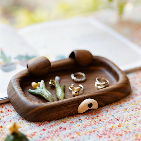 Shar-Pei Shaped Solid Wood Storage Tray