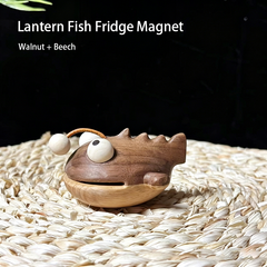 Cute Lantern Fish Wooden Fridge Magnet