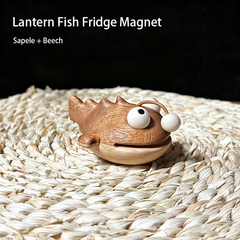 Cute Lantern Fish Wooden Fridge Magnet