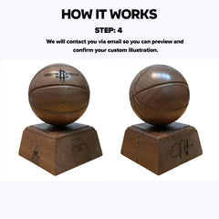 Custom Black Walnut Handmade Basketball Ornament
