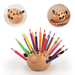 Handcrafted Pufferfish Wooden Pen Holder