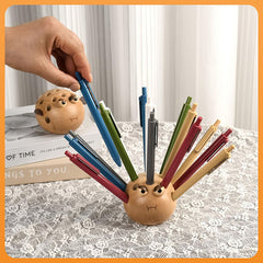 Handcrafted Pufferfish Wooden Pen Holder