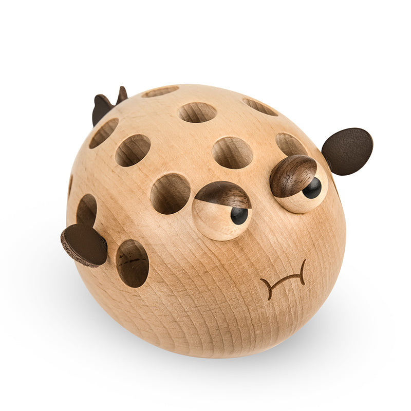 Handcrafted Pufferfish Wooden Pen Holder