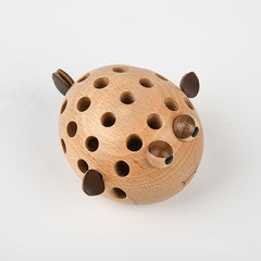 Handcrafted Pufferfish Wooden Pen Holder