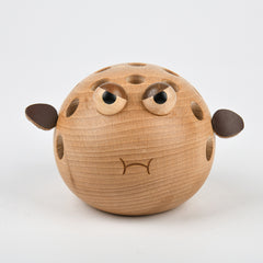 Handcrafted Pufferfish Wooden Pen Holder