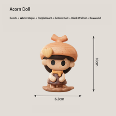 Handcrafted Acorn Elf Doll Solid Wood Ornament