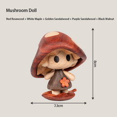 Handcrafted Mushroom Doll Wooden Ornament