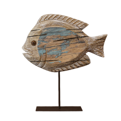 Vintage Handcrafted Solid Wood Fish