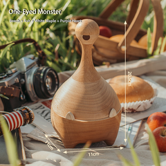 One-Eyed Monster Solid Wood Ashtray with Lid