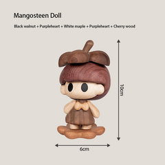 Handcrafted Mangosteen Doll Solid Wood Ornament