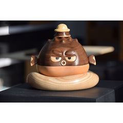 Handcrafted Pufferfish-Shaped Wooden Storage Box