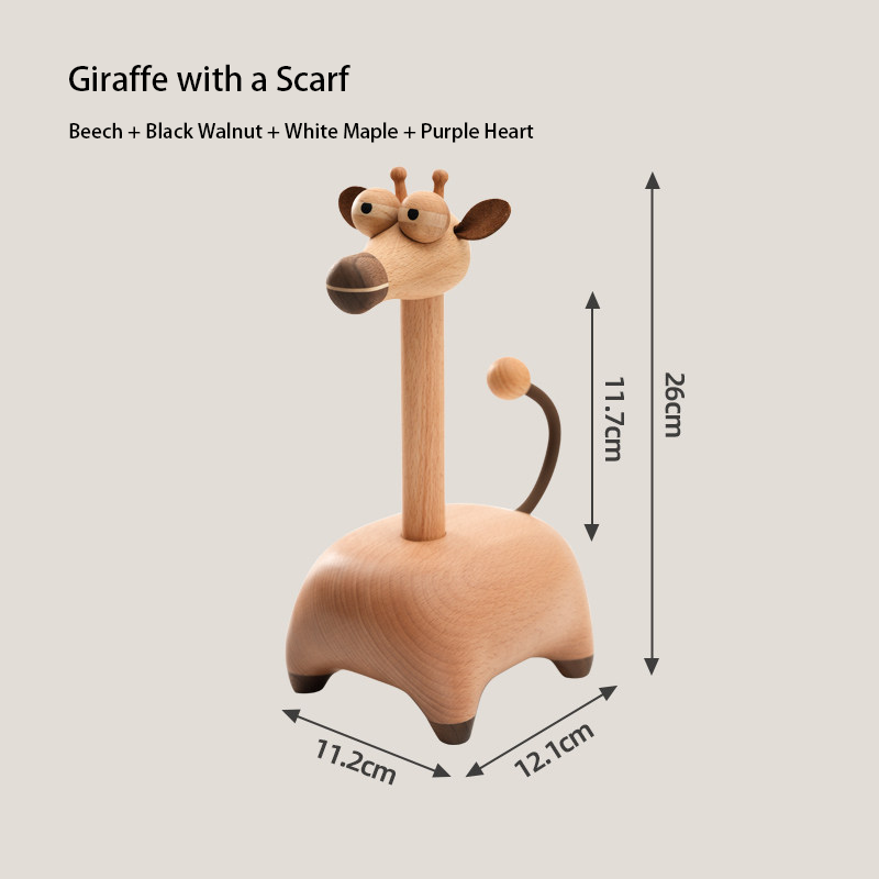 Handcrafted Cute Giraffe Solid Wood Paper Towel Holder