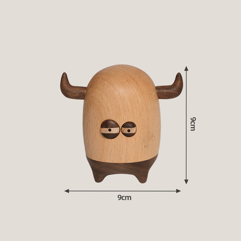 Cute Bull Monster Solid Wood Toothpick Holder