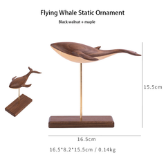 Handcrafted Flying Whale Ornament