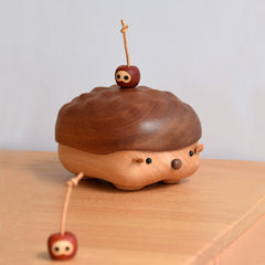 Handcrafted Hedgehog-Shaped Wooden Storage Box