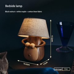 Cute Solid Wood Bedside Lamp