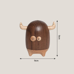 Cute Bull Monster Solid Wood Toothpick Holder