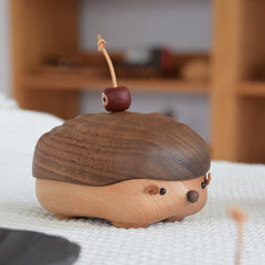 Handcrafted Hedgehog-Shaped Wooden Storage Box