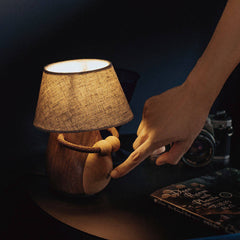 Cute Solid Wood Bedside Lamp