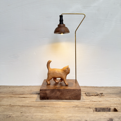 Handcrafted Wooden Cat Night Light