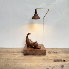 Handcrafted Wooden Cat Night Light
