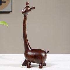 Handcrafted Ebony Wood Giraffe Sculpture