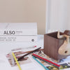 Handcrafted Black Walnut Wood Cow Pencil Holder